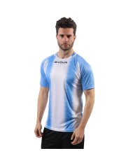 Maglia Givova Stripe M/C Interlock MAC06 Calcio Blu Rosso Unisex MAC060412
