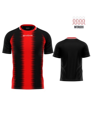 Maglia Givova Stripe M/C Interlock MAC06 Calcio Rosso Nero Unisex MAC061210 Maglia Givova Stripe M/C Interlock MAC06 Calcio Rosso Nero Unisex MAC061210