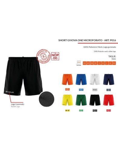 Pantaloncino Givova One P016 Short Bianco Sport Calcio P0160003