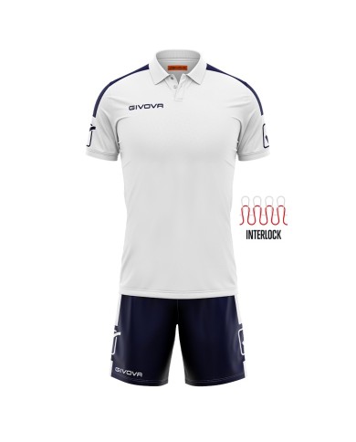 Completino da Calcio Givova Kit Play KITC56 Bianco Blu KITC560304 Completino da Calcio Givova Kit Play KITC56 Bianco Blu KITC560304