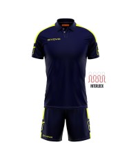 Completino da Calcio Givova Kit Play KITC56 Azzurro Arancio Fluo KITC560228