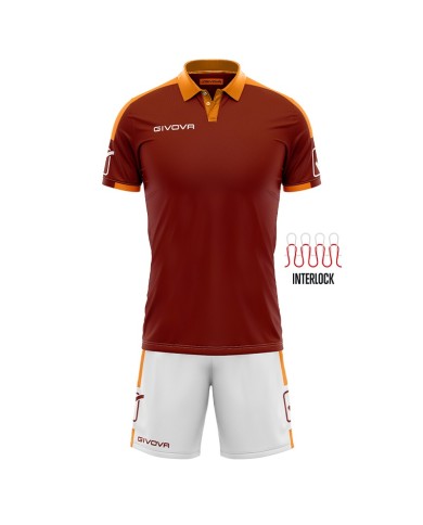 Completino da Calcio Givova Kit Play KITC56 Granata Arancio KITC560801