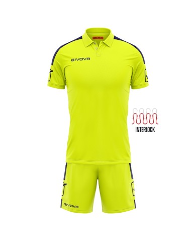 Completino da Calcio Givova Kit Play KITC56 Giallo Fluo Blu KITC561904
