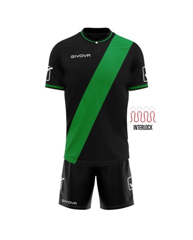 Completino da Calcio Givova Kit Plate KITC61 Nero Verde KITC611013