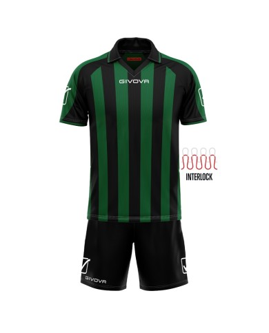 Completino da Calcio Givova Kit Supporter MC KITC24 Nero Verde KITC241013