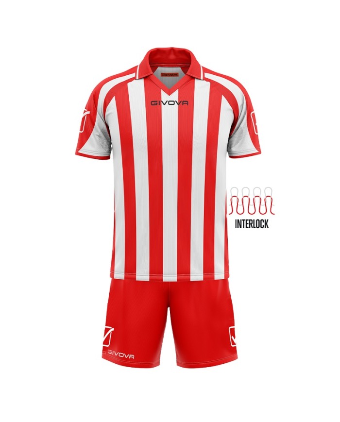 Completino da Calcio Givova Kit Supporter MC KITC24 Rosso Bianco KITC241203 Completino da Calcio Givova Kit Supporter MC KITC24 Rosso Bianco KITC241203