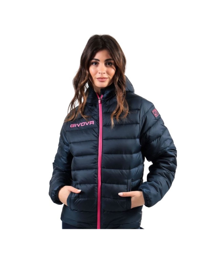 Giubbotto Givova Olanda G013 Piumino Adulto Unisex Blu Fuxia G0130406