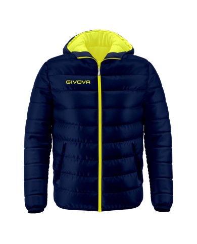 Giubbotto Givova Olanda G013 Piumino Adulto Unisex Blu Giallo Fluo G0130419 Giubbotto Givova Olanda G013 Piumino Adulto Unisex Blu Giallo Fluo G0130419