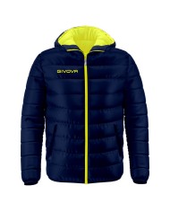 Giubbotto Givova Olanda G013 Piumino Adulto Unisex Blu Giallo Fluo G0130419