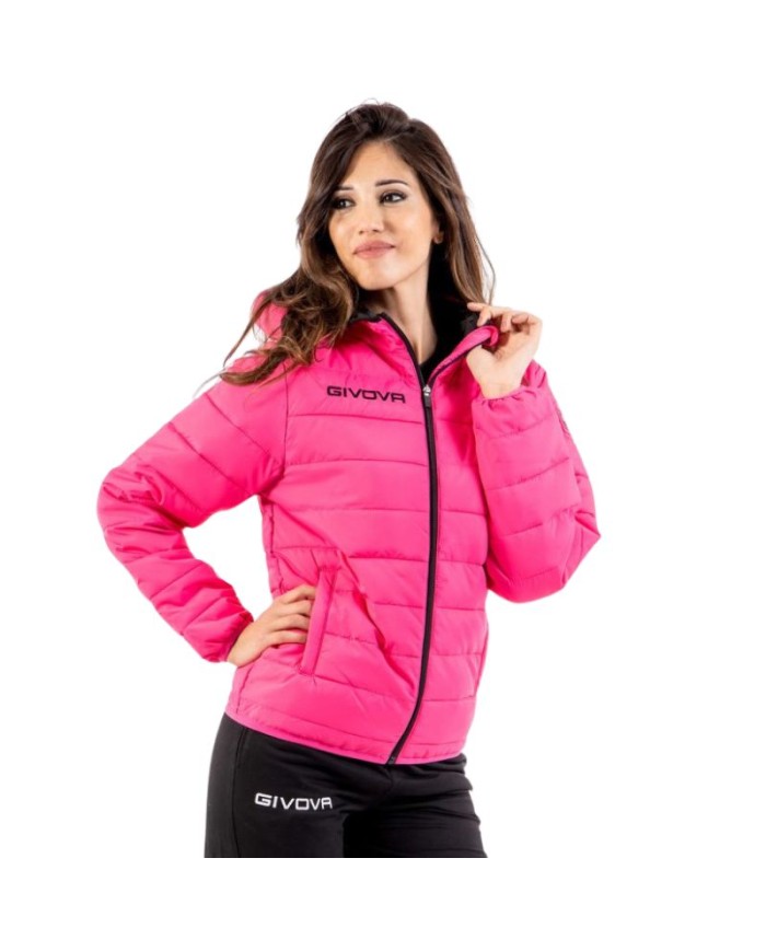 Giubbotto Givova Olanda G013 Piumino Adulto Unisex Fuxia Nero G0130610