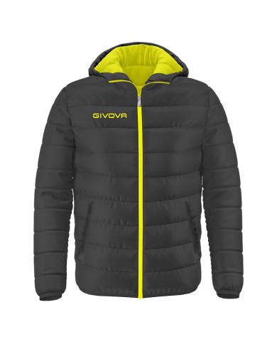 Giubbotto Givova Olanda G013 Piumino Adulto Unisex Grigio Scuro Giallo Fluo G0132319 Giubbotto Givova Olanda G013 Piumino Adulto Unisex Grigio Scuro Giallo Fluo G0132319