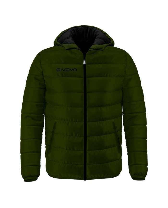 Giubbotto Givova Olanda G013 Piumino Adulto Unisex Verde Militare Nero G0135110