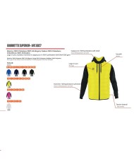 Giubbotto SUPERIOR Givova G027 Full Zip con Cappuccio Azzurro Unisex G0270002