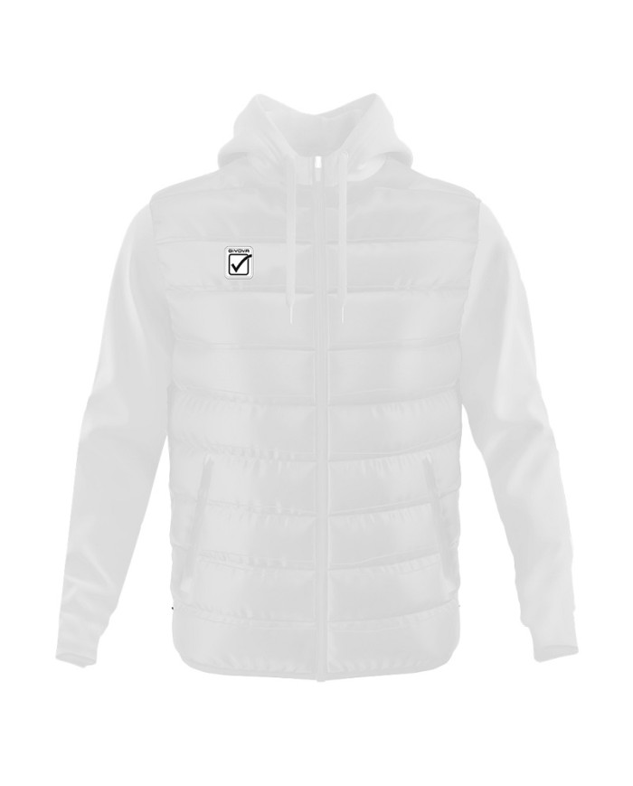 Giubbotto SUPERIOR Givova G027 Full Zip con Cappuccio Bianco Unisex G0270003