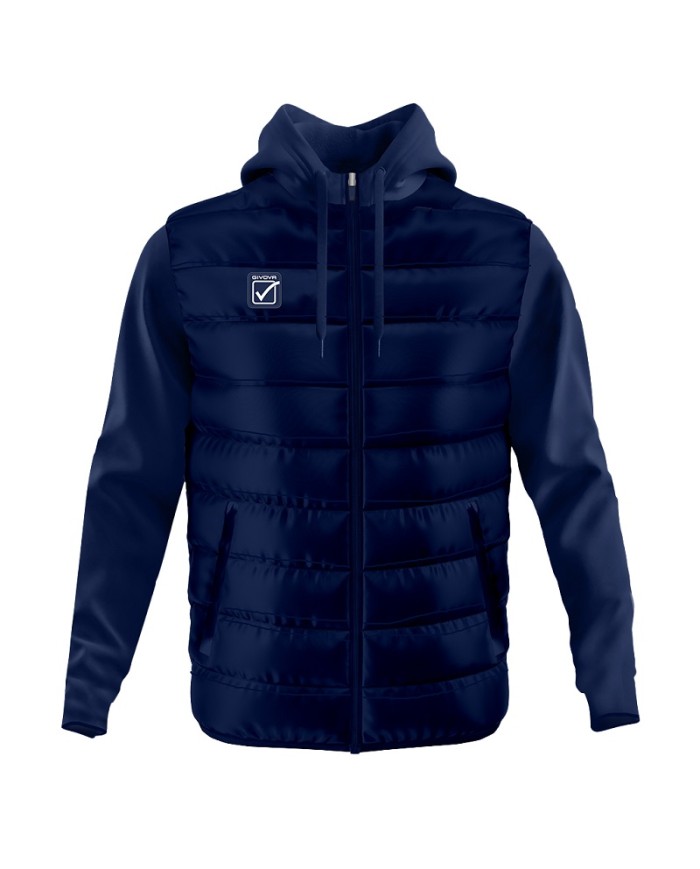 Giubbotto SUPERIOR Givova G027 Full Zip con Cappuccio Blu Unisex G0270004