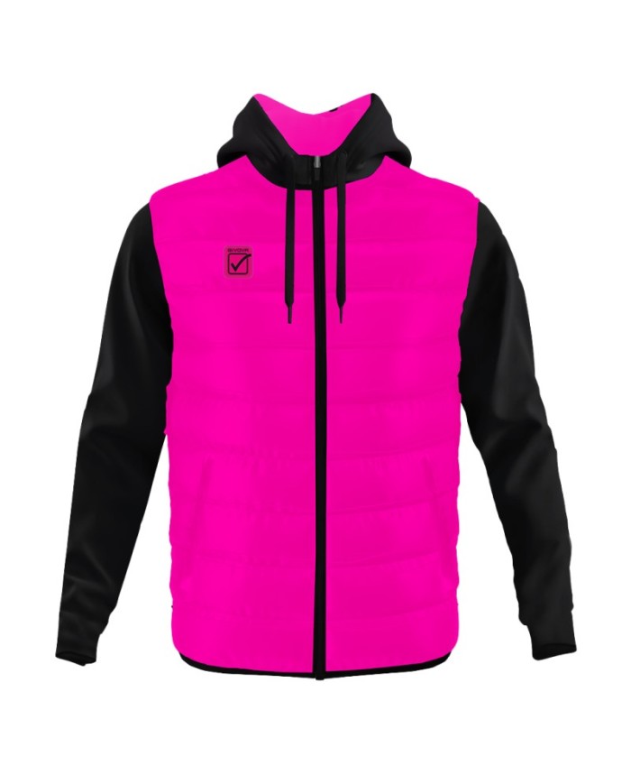 Giubbotto SUPERIOR Givova G027 Full Zip con Cappuccio Fuxia Nero Unisex G0270610