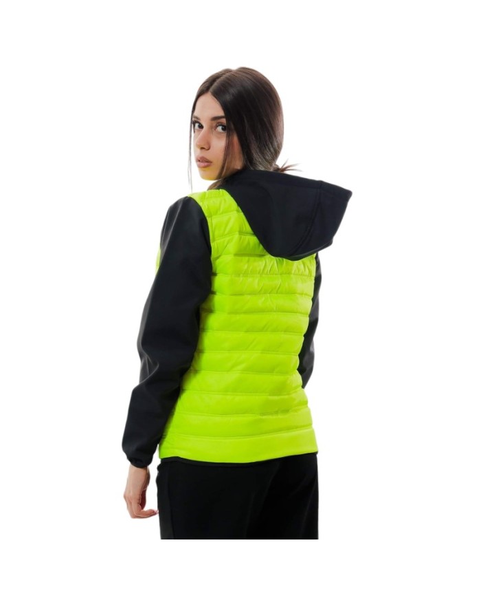 Giubbotto SUPERIOR Givova G027 Full Zip con Cappuccio Giallo Fluo Nero Unisex G0271910