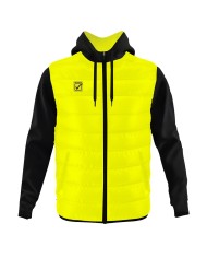 Giubbotto SUPERIOR Givova G027 Full Zip con Cappuccio Giallo Fluo Nero Unisex G0271910