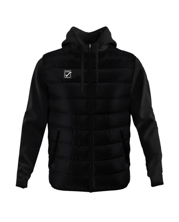 Giubbotto SUPERIOR Givova G027 Full Zip con Cappuccio Nero Unisex G0270010