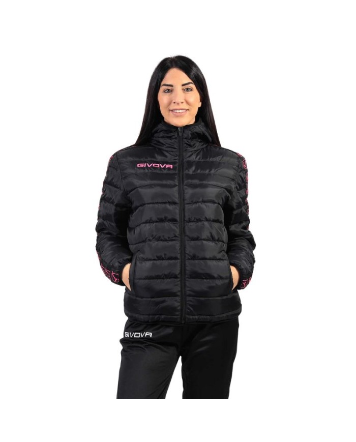 Giubbotto Givova Olanda Band G022 Piumino Adulto Unisex Nero Fuxia G0221006