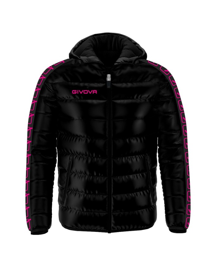 Giubbotto Givova Olanda Band G022 Piumino Adulto Unisex Nero Fuxia G0221006