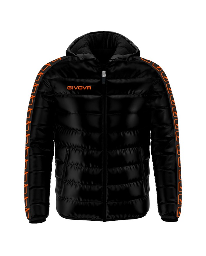 Giubbotto Givova Olanda Band G022 Piumino Adulto Unisex  Nero Arancio Fluo G0221028