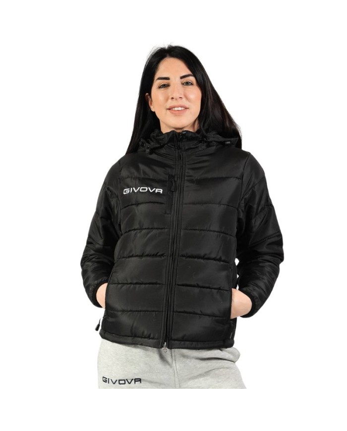 Giubbotto con Cappuccio Givova Prime G026 Unisex Full Zip Nero G0260010
