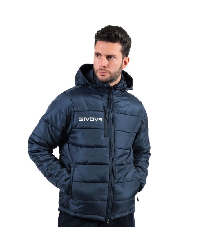 Giubbotto con Cappuccio Givova Prime G026 Unisex Full Zip Blu G0260004