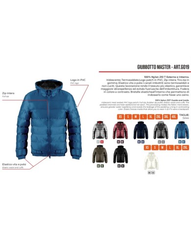Giubbotto Givova Master G019 Piumino Unisex Blu G0190004 Giubbotto Givova Master G019 Piumino Unisex Blu G0190004
