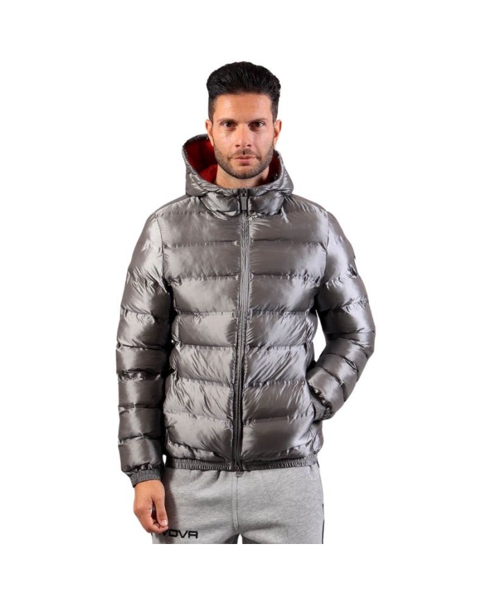 Giubbotto Givova Master G019 Piumino Unisex Grigio Chiaro Rosso G0192712