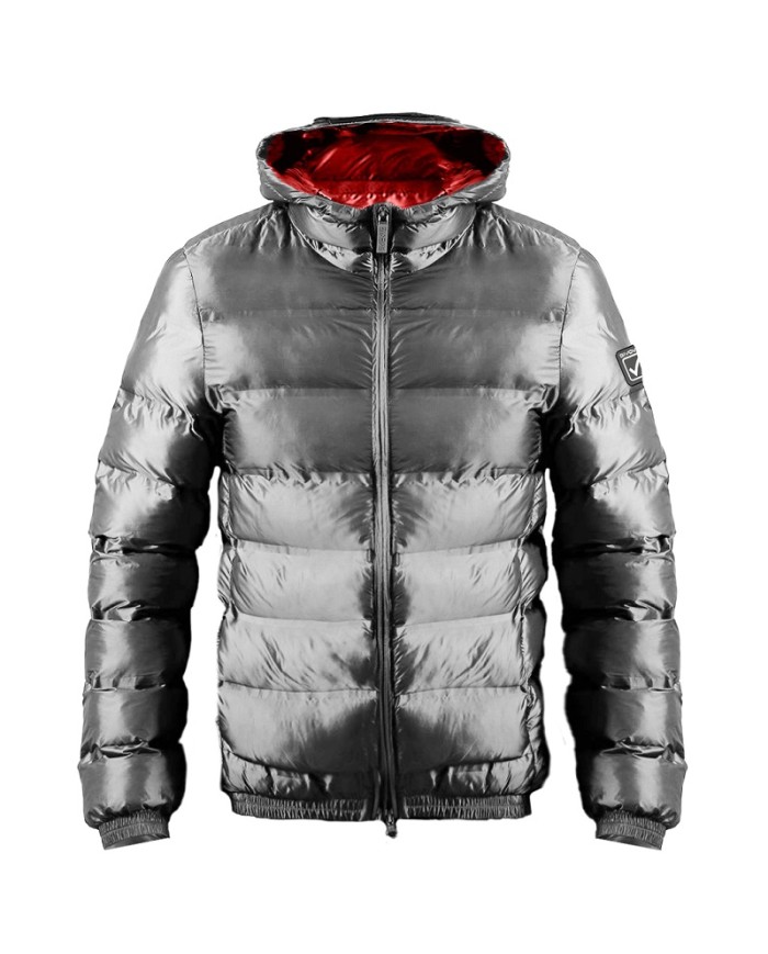 Giubbotto Givova Master G019 Piumino Unisex Grigio Chiaro Rosso G0192712