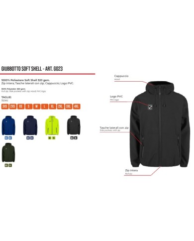 GIUBBOTTO SOFT SHELL NERO Tg. 2XL GIUBBOTTO SOFT SHELL NERO Tg. 2XL