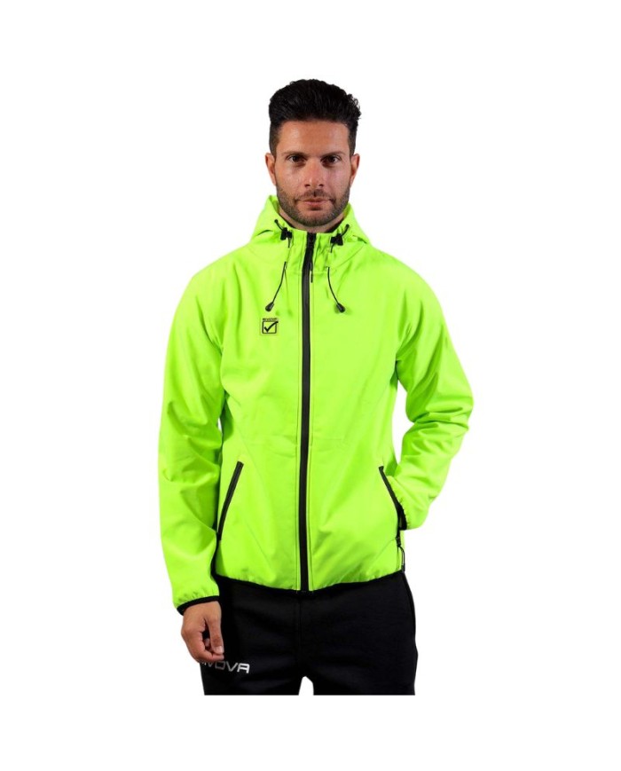 Giubbotto Soft Shell Givova G023 Giacca con Cappuccio Unisex Giallo Fluo Nero G0231910 Giubbotto Soft Shell Givova G023 Giacca con Cappuccio Unisex Giallo Fluo Nero G0231910