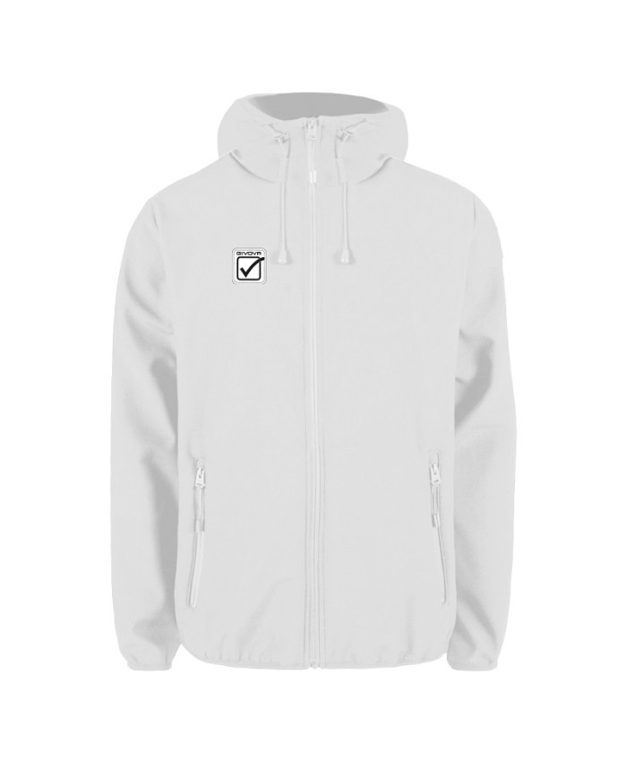 Giubbotto Soft Shell Givova G023 Giacca con Cappuccio Unisex Bianco G0230003