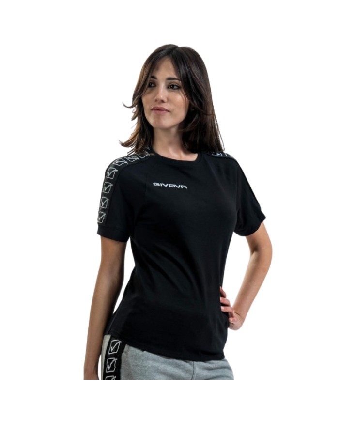 T-SHIRT COTTON BAND NERO Tg. 2XL