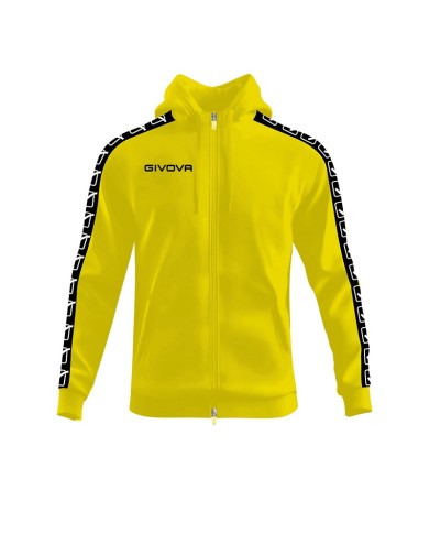 Felpa in Cotone Terry con Cappuccio Givova Full Zip Unisex Gialla BA014ZIP-0077 Felpa in Cotone Terry con Cappuccio Givova Full Zip Unisex Gialla BA014ZIP-0077