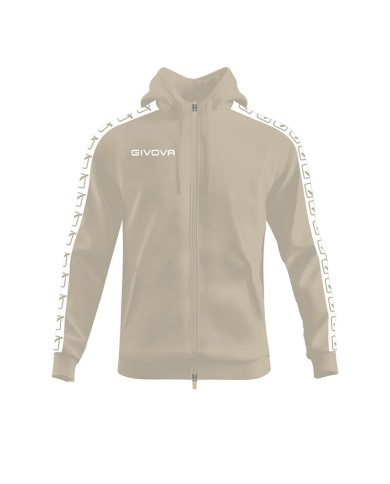 Felpa in Cotone Terry con Cappuccio Givova Full Zip Unisex Sabbia BA014ZIP-0081 Felpa in Cotone Terry con Cappuccio Givova Full Zip Unisex Sabbia BA014ZIP-0081