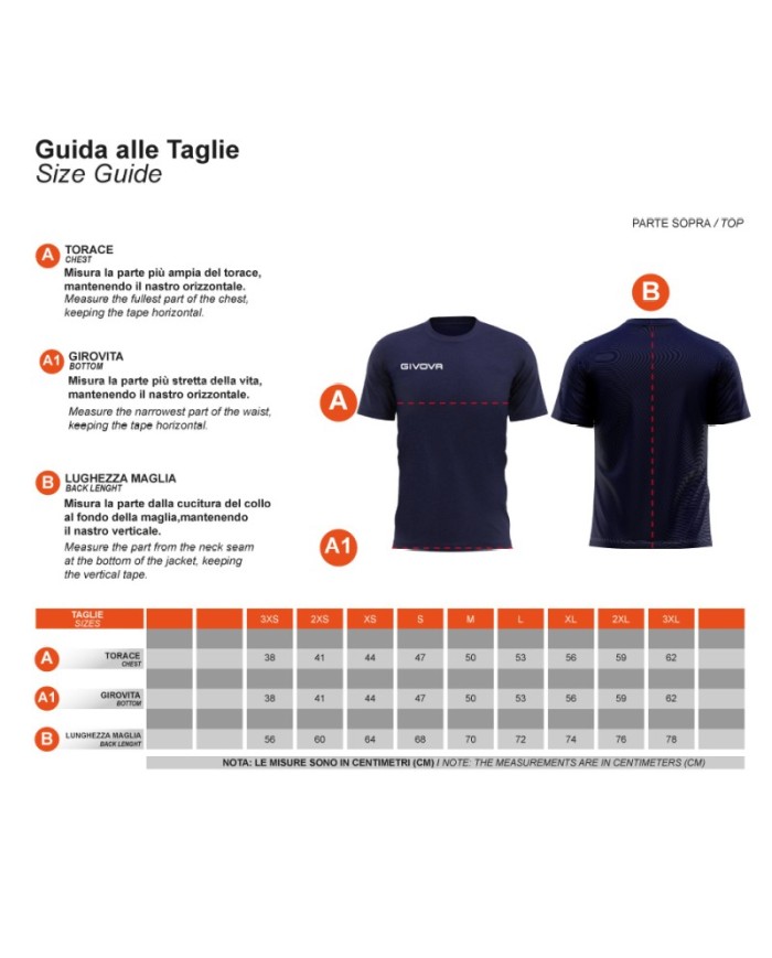 T-Shirt Givova POLY BAND BA02 Maglia Fitness Unisex Arancione BA020001 T-Shirt Givova POLY BAND BA02 Maglia Fitness Unisex Arancione BA020001