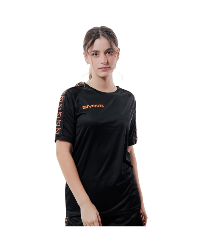 T-SHIRT POLY BAND NERO/ARANCIO FLUO Tg. 2XL T-SHIRT POLY BAND NERO/ARANCIO FLUO Tg. 2XL
