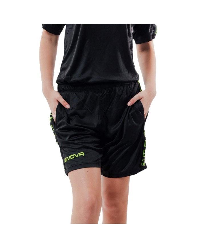 PANTALONCINO POLY BAND NERO/GIALLO FLUO Tg. 2XL PANTALONCINO POLY BAND NERO/GIALLO FLUO Tg. 2XL