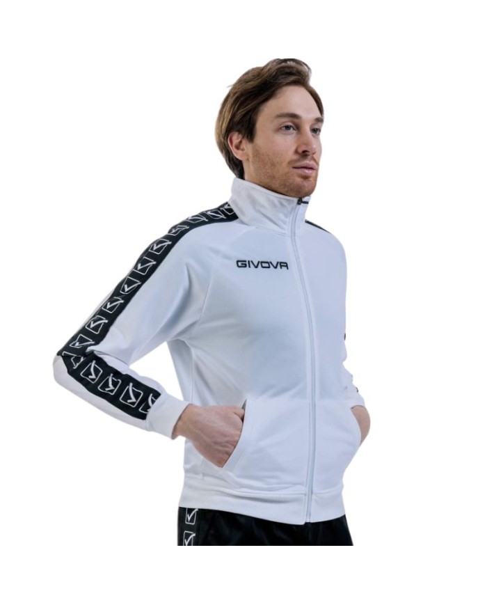 Giacca GF VIP Tricot Band Givova BA13 Unisex Triacetato Bianco BA130003