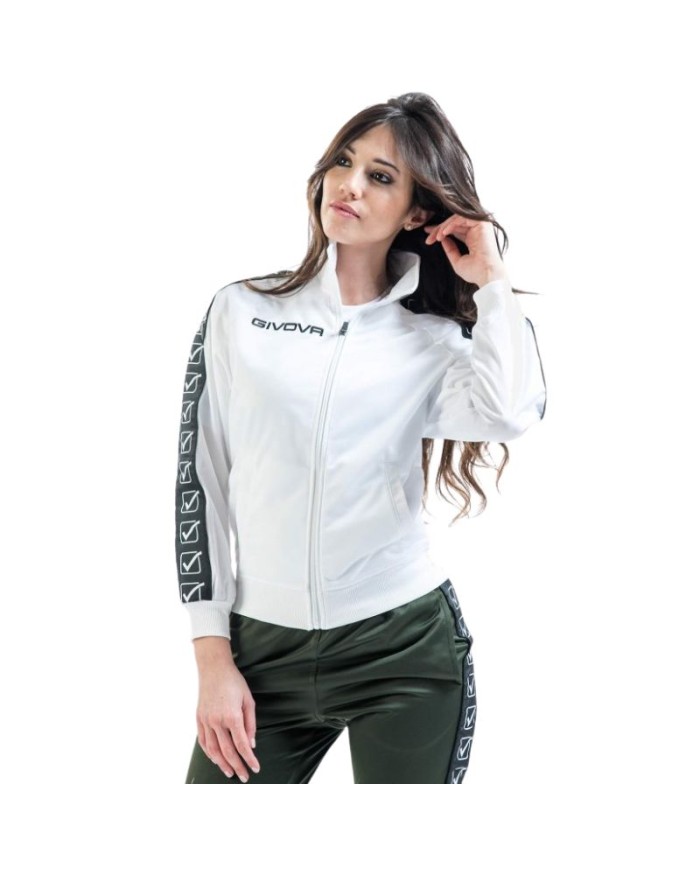 Giacca GF VIP Tricot Band Givova BA13 Unisex Triacetato Bianco BA130003