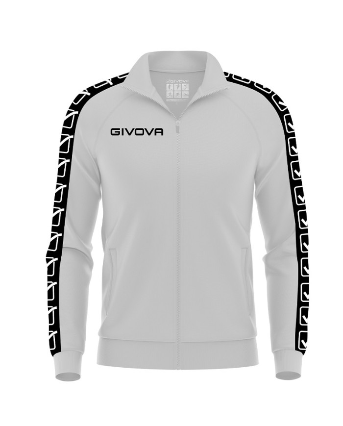 Giacca GF VIP Tricot Band Givova BA13 Unisex Triacetato Bianco BA130003