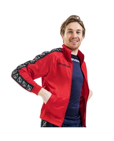 Giacca GF VIP Tricot Band Givova BA13 Unisex Triacetato Rosso BA130012 Giacca GF VIP Tricot Band Givova BA13 Unisex Triacetato Rosso BA130012