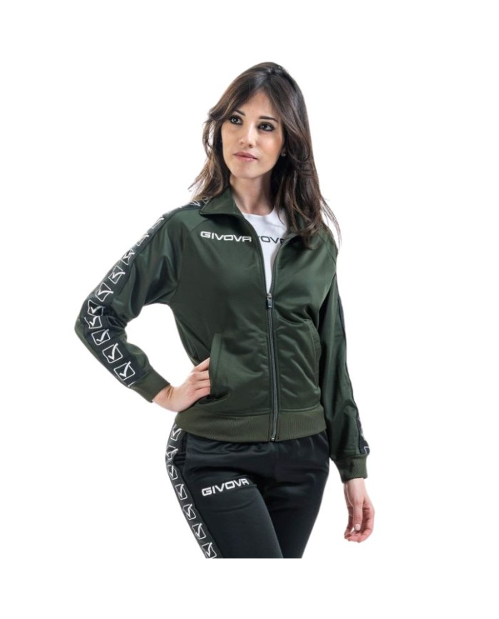 Giacca GF VIP Tricot Band Givova BA13 Unisex Triacetato Verde Militare BA130051