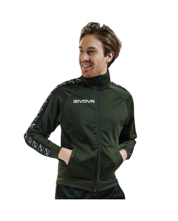 Giacca GF VIP Tricot Band Givova BA13 Unisex Triacetato Verde Militare BA130051