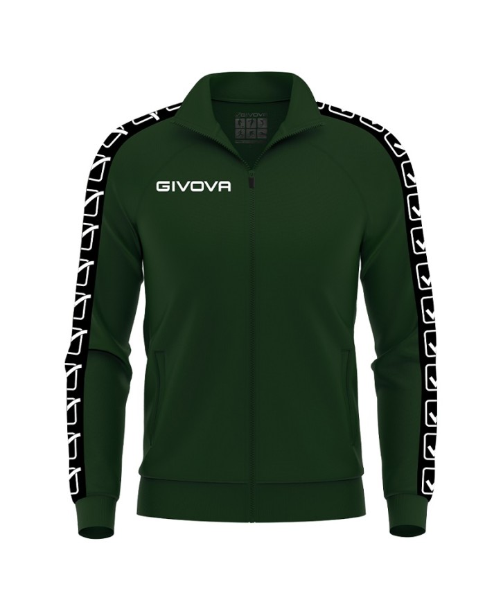 Giacca GF VIP Tricot Band Givova BA13 Unisex Triacetato Verde Militare BA130051