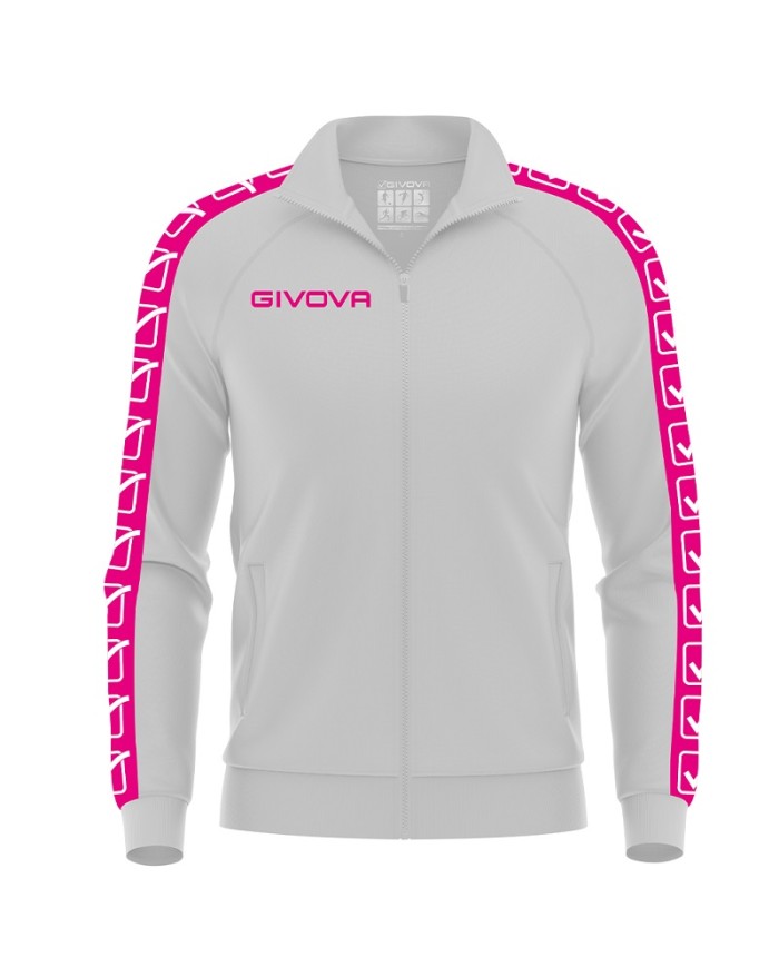 Giacca GF VIP Tricot Band Givova BA13  Triacetato Bianco Fuxia BA130306 Giacca GF VIP Tricot Band Givova BA13  Triacetato Bianco Fuxia BA130306