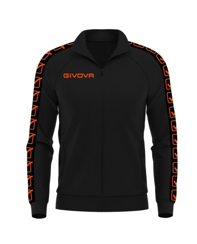 Giacca GF VIP Tricot Band Givova BA13 Unisex Triacetato Nero Arancio Fluo BA131028 Giacca GF VIP Tricot Band Givova BA13 Unisex Triacetato Nero Arancio Fluo BA131028