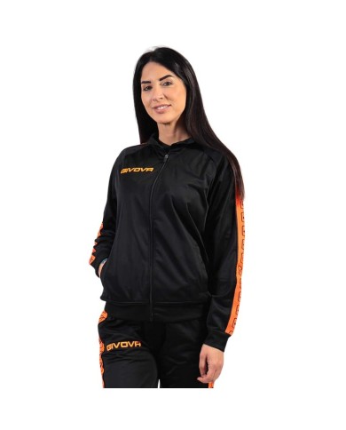 Giacca GF VIP Tricot Band Givova BA13 Unisex Triacetato Arancio Fluo Nero BA132810 Giacca GF VIP Tricot Band Givova BA13 Unisex Triacetato Arancio Fluo Nero BA132810